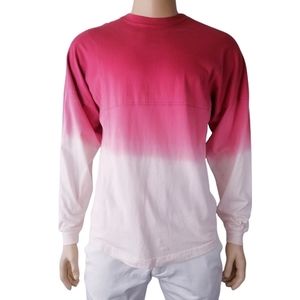 Venley Ombre Red/Pink/Ivory Long Sleeve T-Shirt